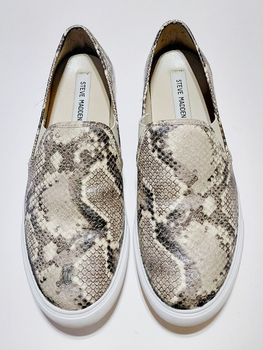 STEVE MADDEN Women's Symba Snake-Print Slip-On Sneakers 9.5M